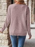 Jersey con cuello de pico y mangas de hombro caído