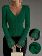Floral V-Neck Jumper with Soft Handle