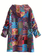 Patchwork Hooded Jacket with Lined Interior