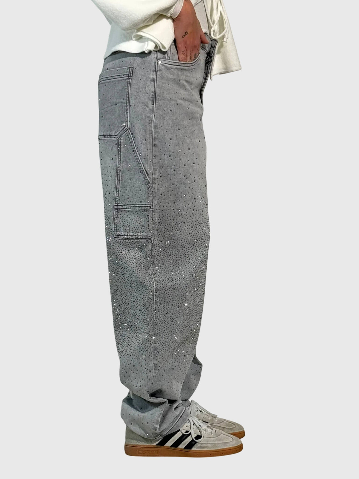 Relaxed Trousers with Sparkling Detail