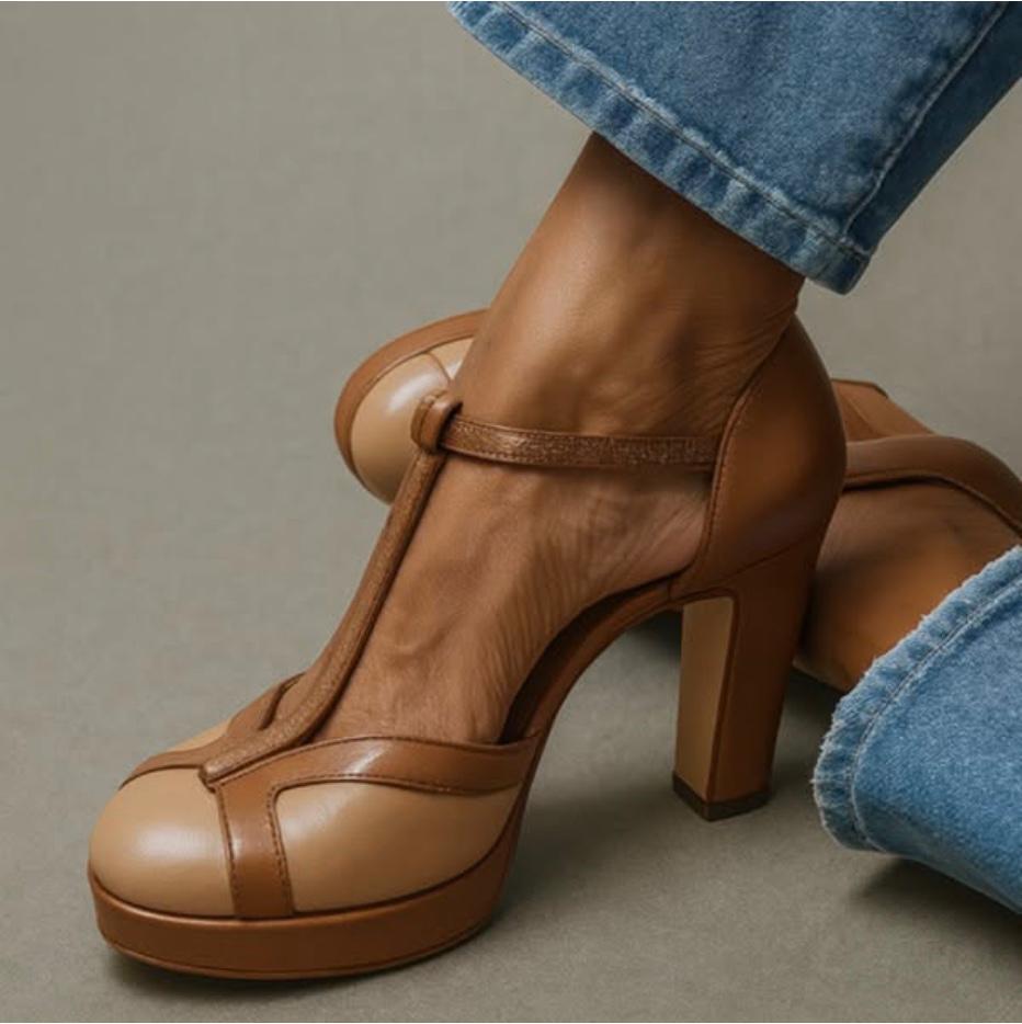 Block-Heel Sandals with Cushioned Comfort for Summer