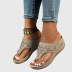 Slip-On Sandals with Striped Detail