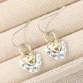 Vintage Two-Tone Heart Pendant Earrings with Romantic Look