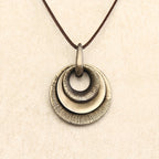 Vintage Layered Disc Long Pendant Necklace with Relaxed Drape