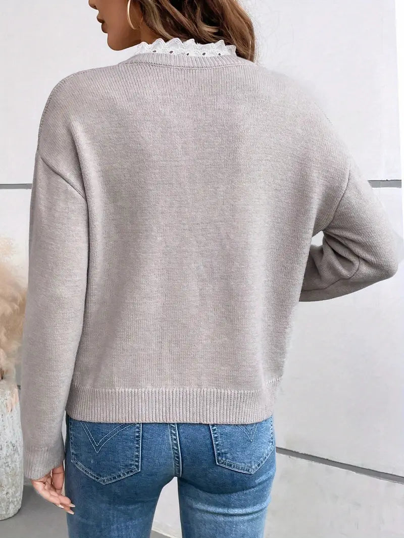 Jumper with Lace Trim Detailing