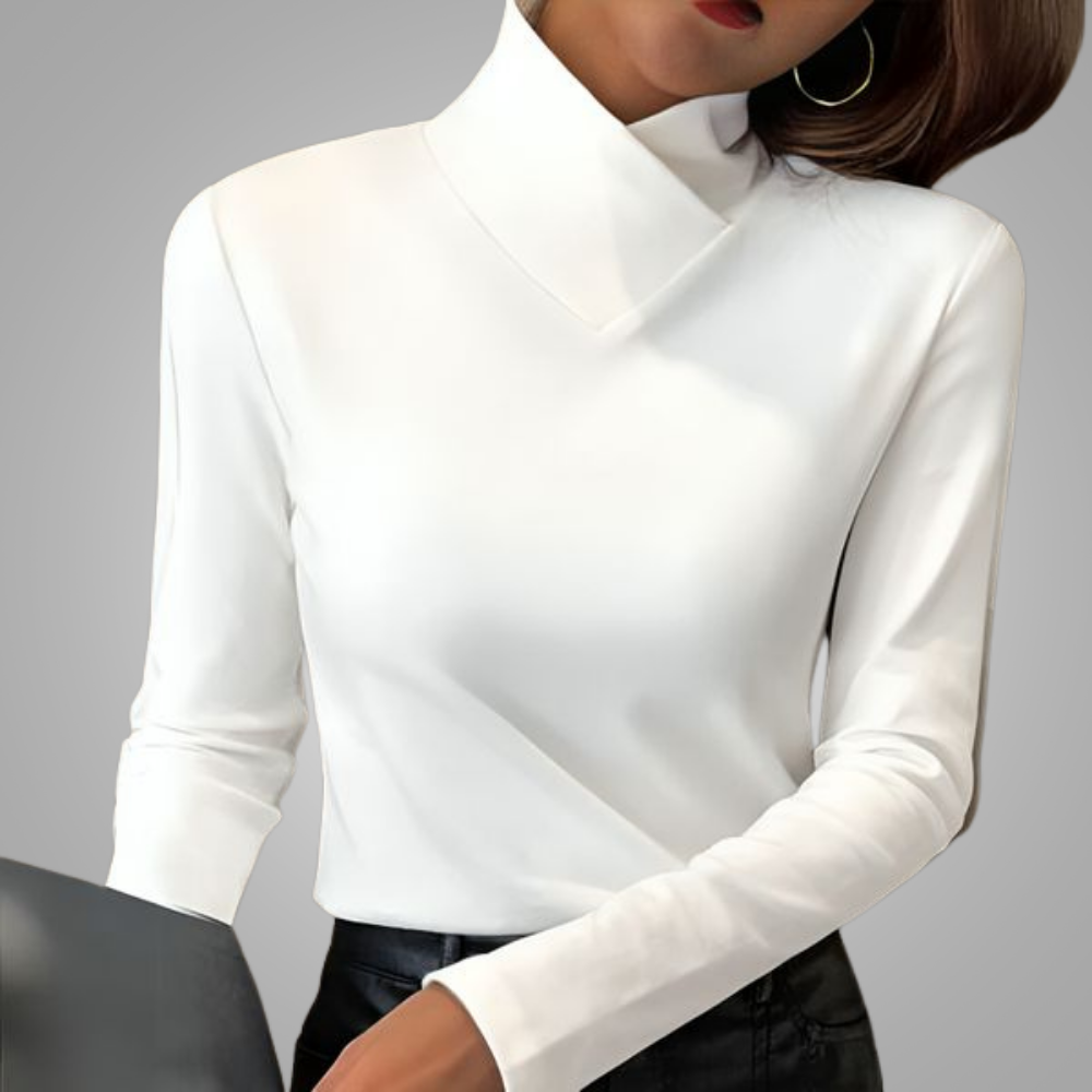 Turtleneck Jumper with Tailored Ruched Fit