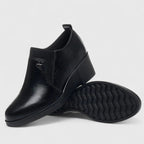 Wedge Heels with Elasticated Panels and Cushioned Footbed