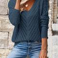 Jersey con cuello de pico y mangas de hombro caído