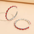 Vintage-Style Stone Hoop Earrings with Colour Choice