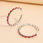 Vintage-Style Stone Hoop Earrings with Colour Choice