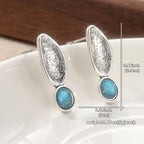 Vintage Oval Drop Earrings in Silver Colour with Graceful Shape