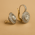 Vintage-Style Zirconia Earrings in Silver Colour with Bright Shine