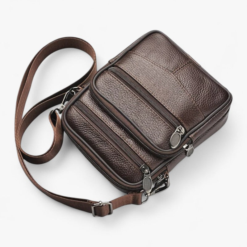 Vertical Crossbody Bag with Multiple Compartments