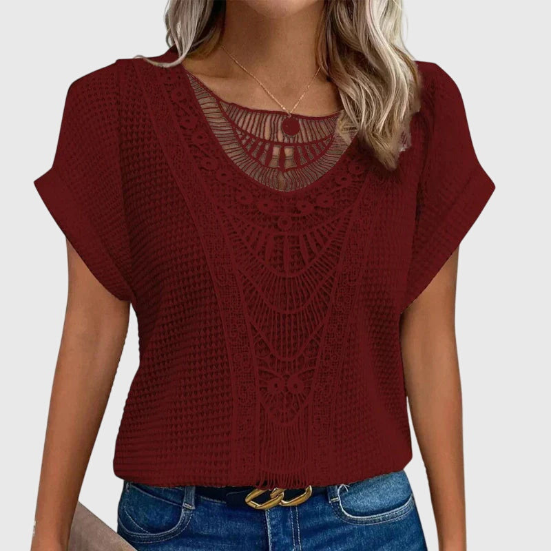 Lace Detail Blouse with Relaxed Summer Cut