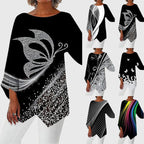 Printed Crew Neck Top with Breathable Handle