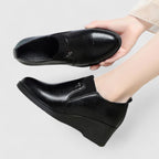 Wedge Heels with Elasticated Panels and Cushioned Footbed