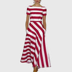 Striped Dress with Handmade Detailing
