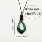 Vintage Irregular Teardrop Resin Pendant Necklace with Colour Choice