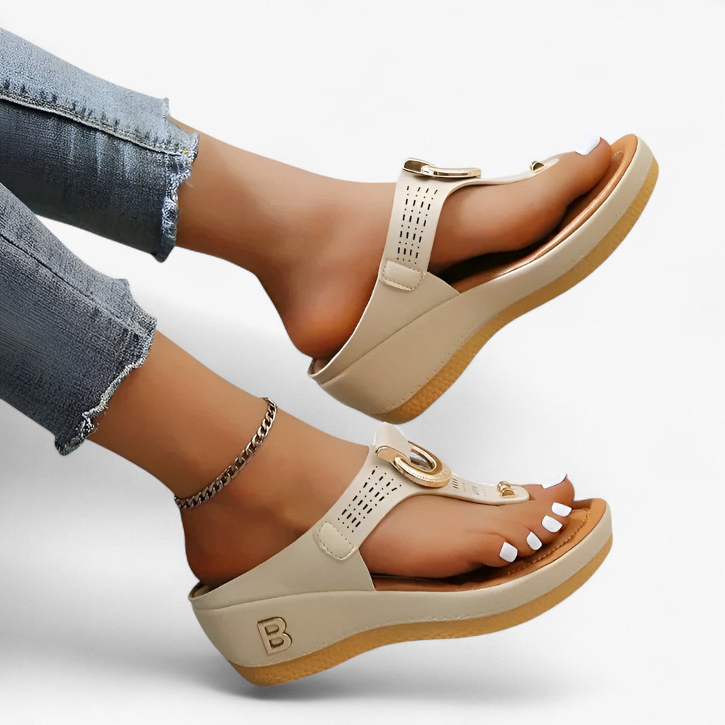 Wedge Flip-Flop Sandals with Elevated Heel for the Beach
