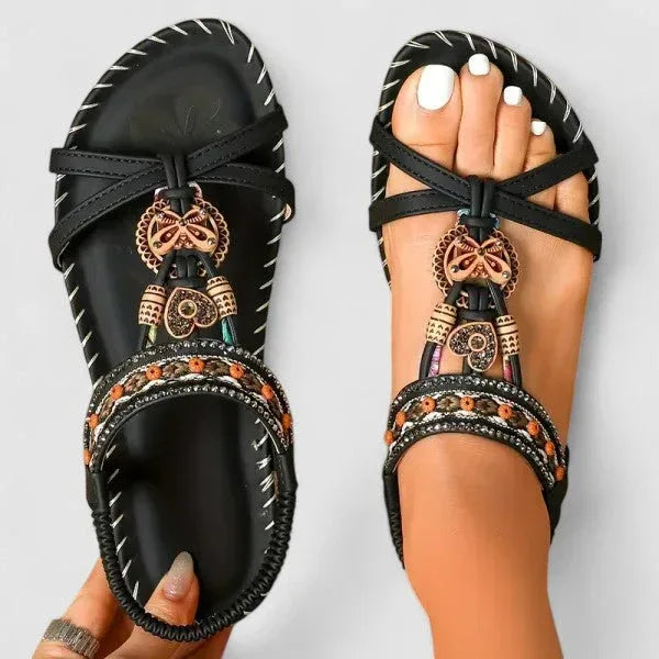 Sandalias de puntera ancha con suela estable y con sujeción