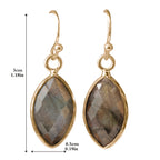 Vintage Iridescent Grey Stone Dangle Earrings with Soft Shimmer