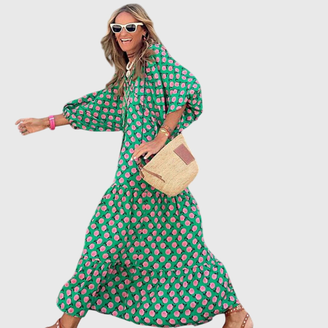 Boho Maxi Dress with Flowing Graceful Line
