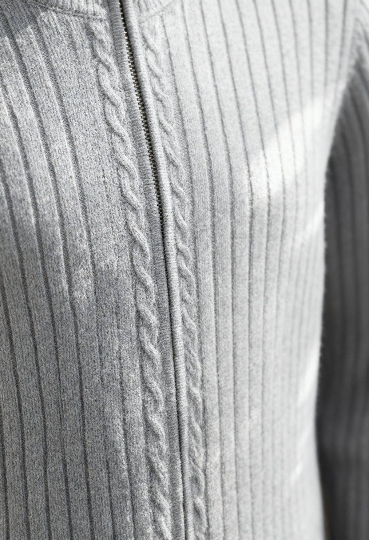Men's Braided Wool-Blend Sweater with Ribbed Cuffs