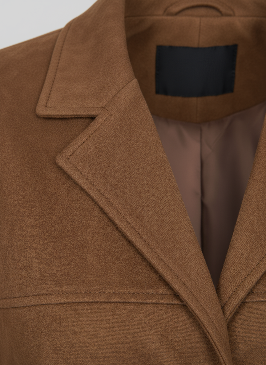 Tailored Suede-Look Jacket with Structured Silhouette
