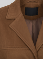 Tailored Suede-Look Jacket with Structured Silhouette