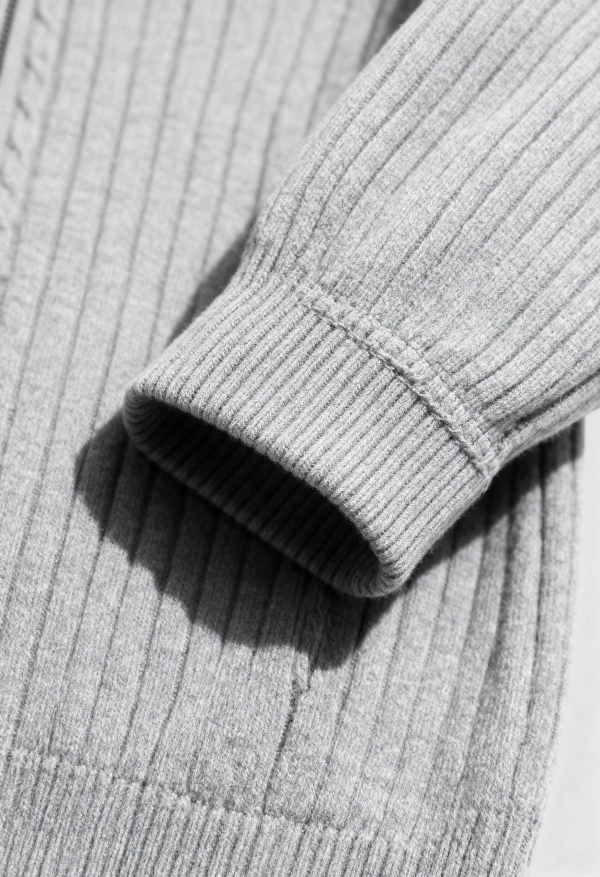 Men's Braided Wool-Blend Sweater with Ribbed Cuffs