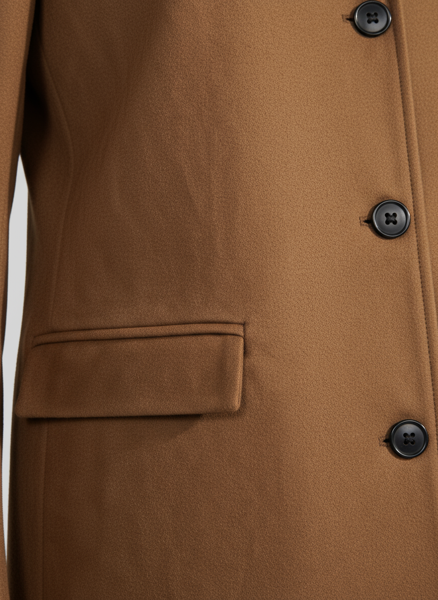 Tailored Suede-Look Jacket with Structured Silhouette