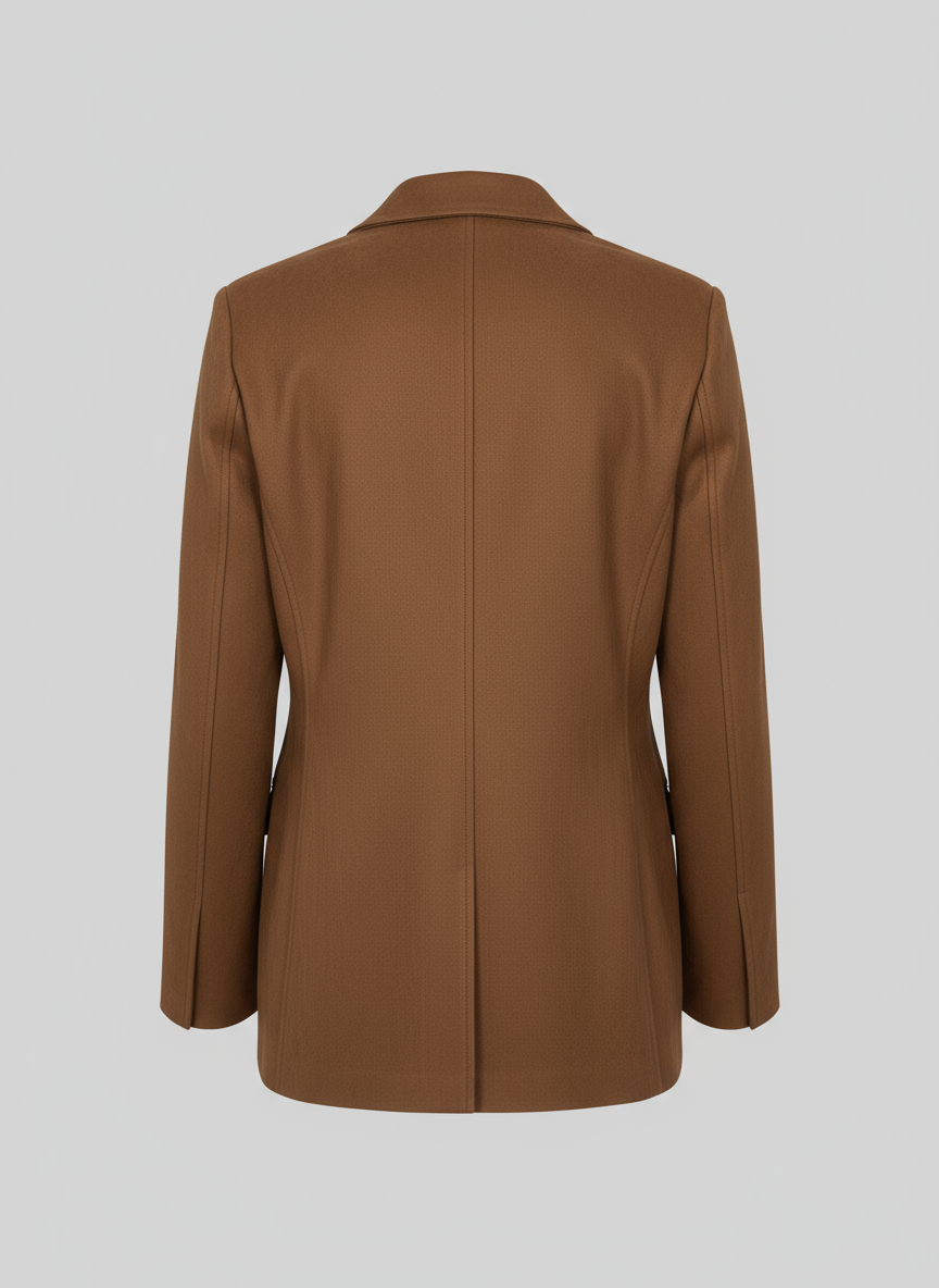 Tailored Suede-Look Jacket with Structured Silhouette