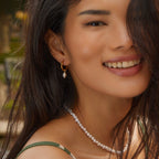 Freshwater Pearl Drop Earrings with a Silver-Tone Clasp