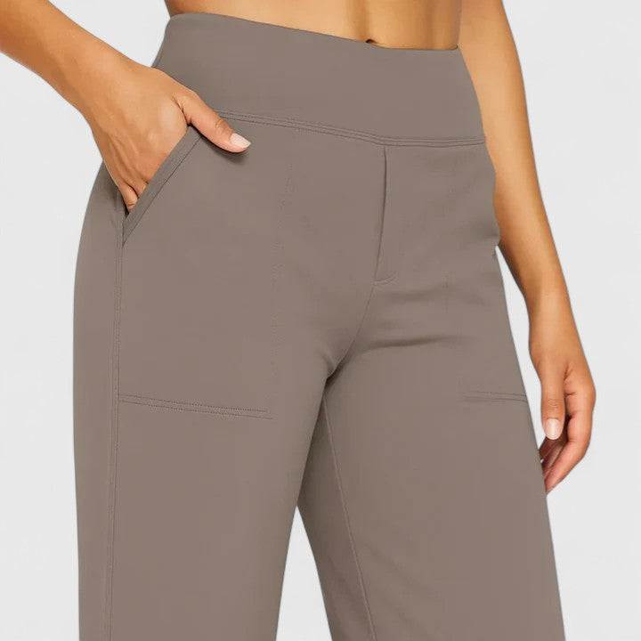 Wide Waistband Trousers with Pockets