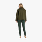 Cropped Wool Jacket with Waist-Defining Fit for Cold Days