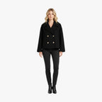 Cropped Wool Jacket with Waist-Defining Fit for Cold Days