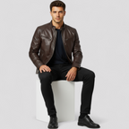 Men's Biker Jacket with Vintage Warmth