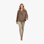 Cropped Wool Jacket with Waist-Defining Fit for Cold Days