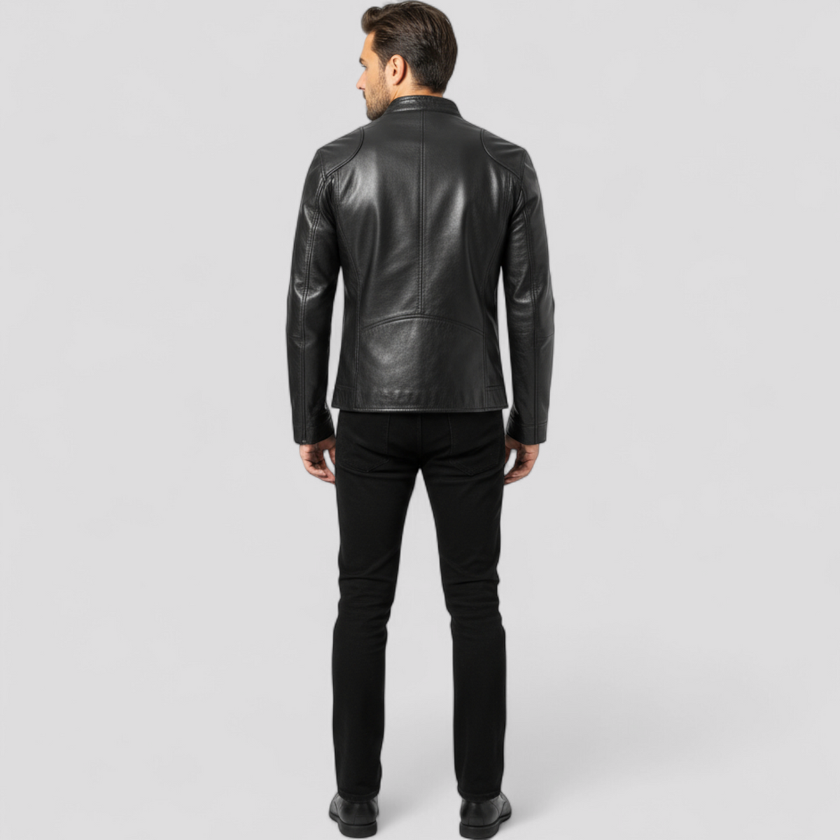 Men's Biker Jacket with Vintage Warmth