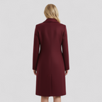 Abrigo de lana cruzado para otoño e invierno