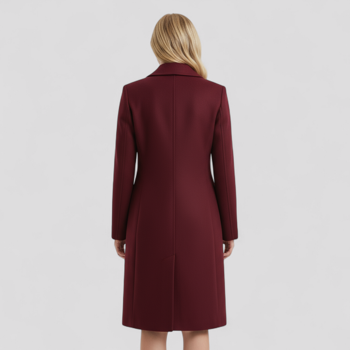 Abrigo de lana cruzado para otoño e invierno