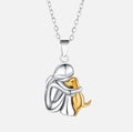 Hug Pendant Necklace with Embracing Figures Design