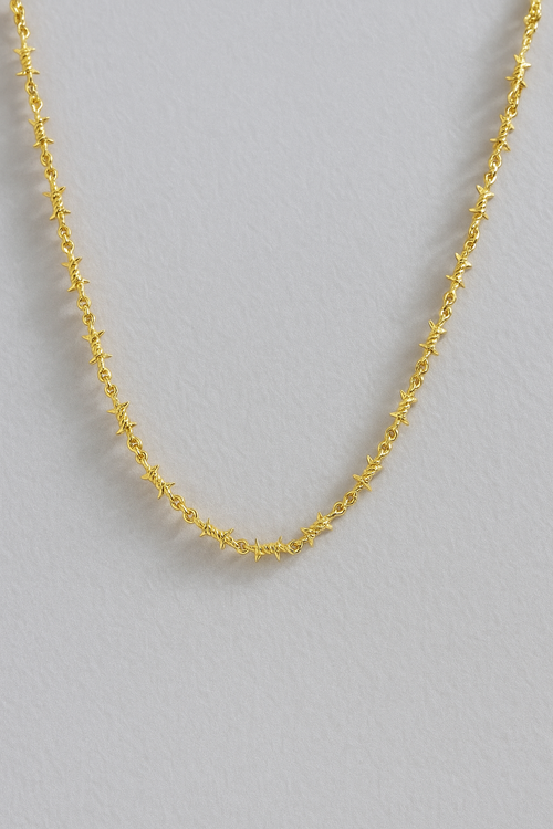 Barbed Wire Style Chain Necklace in Metal for Men