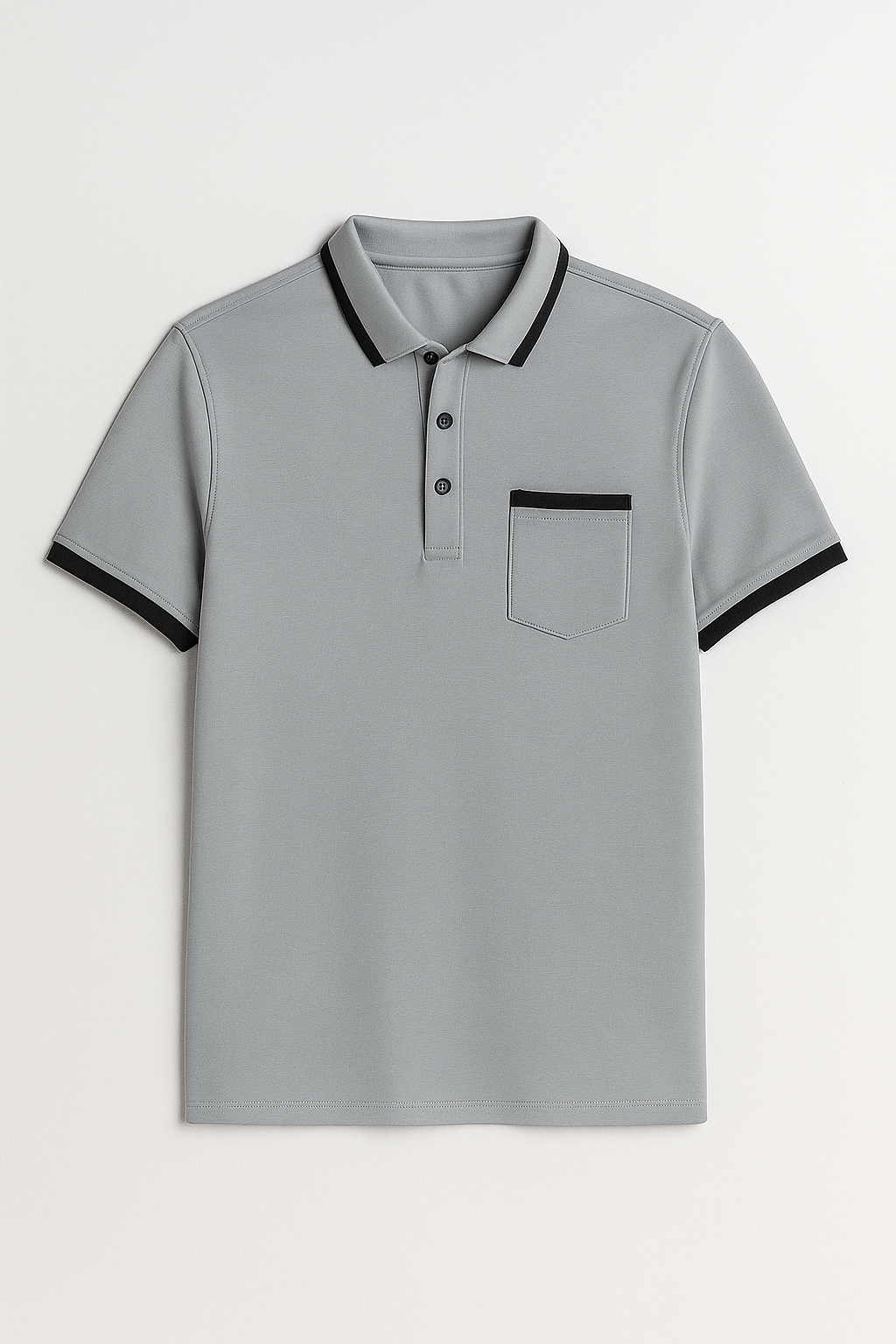Men's Cotton Blend Polo Shirt with Contrast Detailing