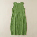 Vestido oversize sin mangas con delicados bordados