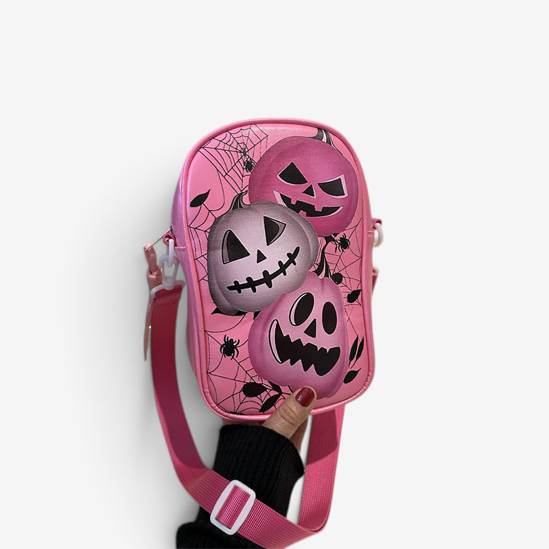 Pumpkin Print PU Shoulder Bag for Halloween Costumes