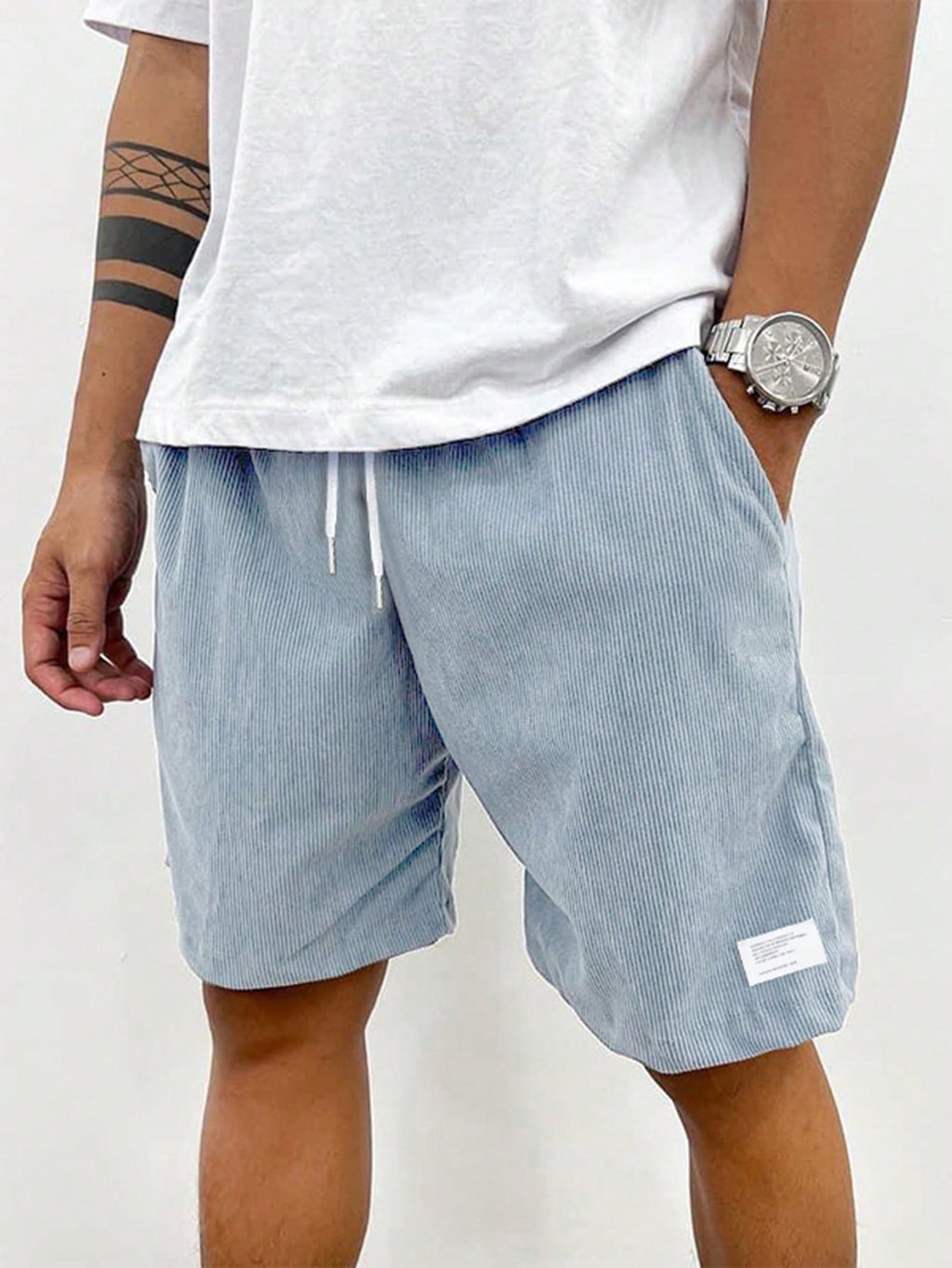 Relaxed Fit Shorts with Elastic Drawstring Waist