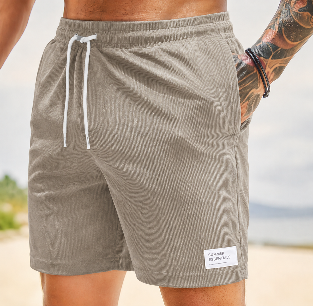 Relaxed Fit Shorts with Elastic Drawstring Waist