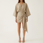 Kimono Sleeve Wrap Dress with V Neckline