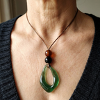 Vintage Irregular Teardrop Resin Pendant Necklace with Colour Choice